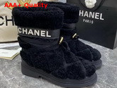 Chanel Shearling Ankle Boots in Black Replica