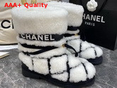 Chanel Shearling Ankle Boots in White Replica