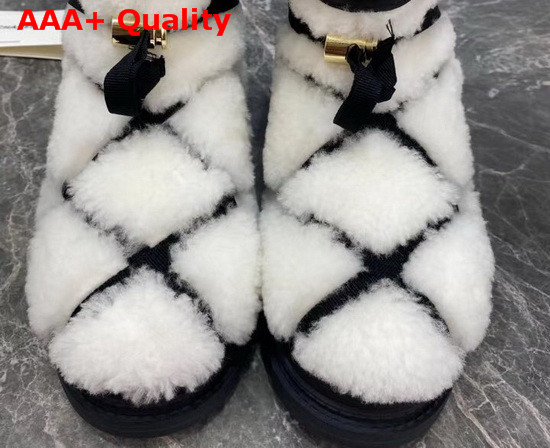 Chanel Shearling Ankle Boots in White Replica