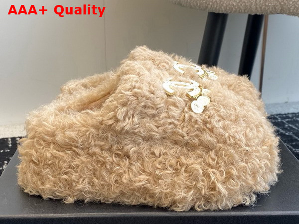 Chanel Sheepskin Slipper in Beige Replica