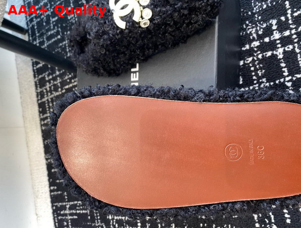 Chanel Sheepskin Slipper in Black Replica