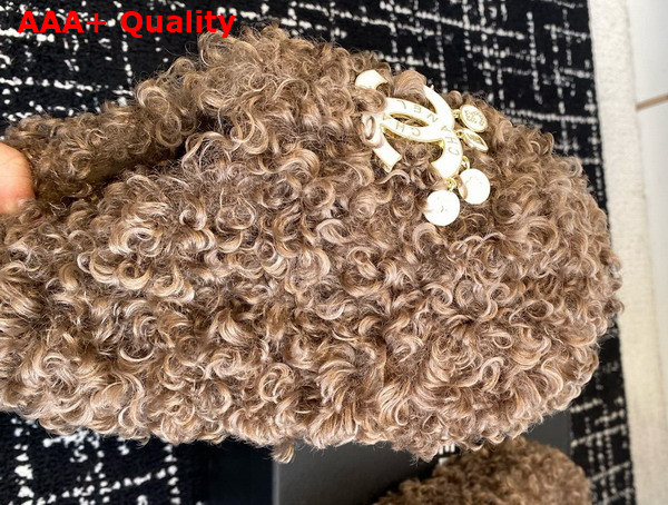 Chanel Sheepskin Slipper in Brown Replica