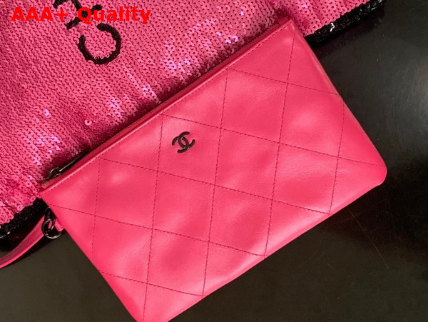 Chanel Shopping Bag Sequins and Black Metal Dark Pink and Black Ref AS4856 Replica