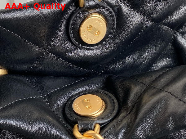 Chanel Shopping Bag in Black Shiny Lambskin Gold Tone Metal AS5315 Replica