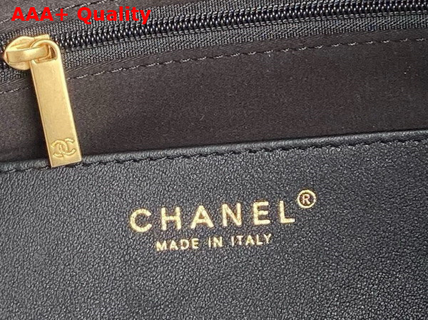 Chanel Shopping Bag in Black Shiny Lambskin Gold Tone Metal AS5315 Replica