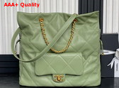 Chanel Shopping Bag in Green Shiny Lambskin Gold Tone Metal AS5315 Replica