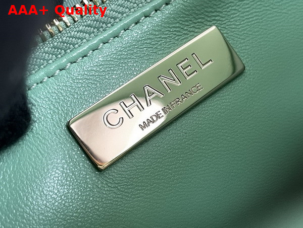 Chanel Shopping Bag in Light Green Shiny Lambskin Gold Tone Metal AS4853 Replica