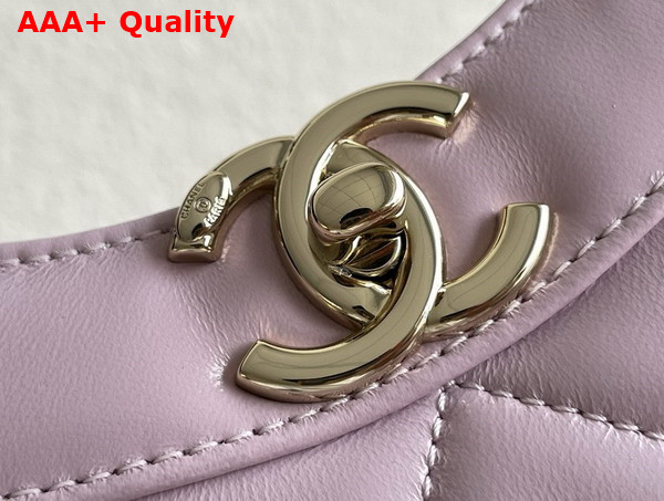 Chanel Shopping Bag in Light Purple Shiny Lambskin Gold Tone Metal AS4853 Replica