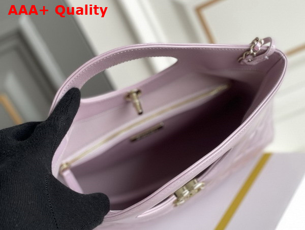 Chanel Shopping Bag in Light Purple Shiny Lambskin Gold Tone Metal AS4853 Replica