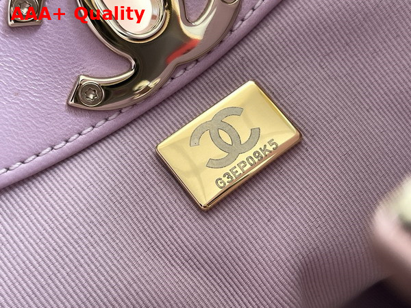 Chanel Shopping Bag in Light Purple Shiny Lambskin Gold Tone Metal AS4853 Replica