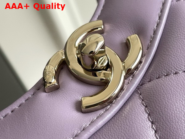 Chanel Shopping Bag in Lilac Shiny Lambskin Gold Tone Metal AS4853 Replica