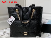 Chanel Shopping Tote Bag in Black Calfskin Replica