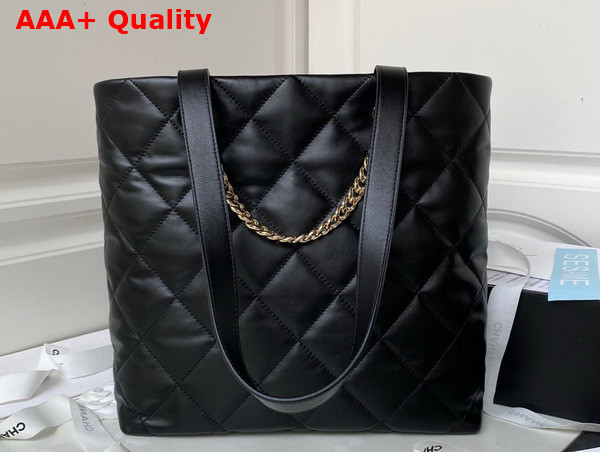 Chanel Shopping Tote Bag in Black Calfskin Replica