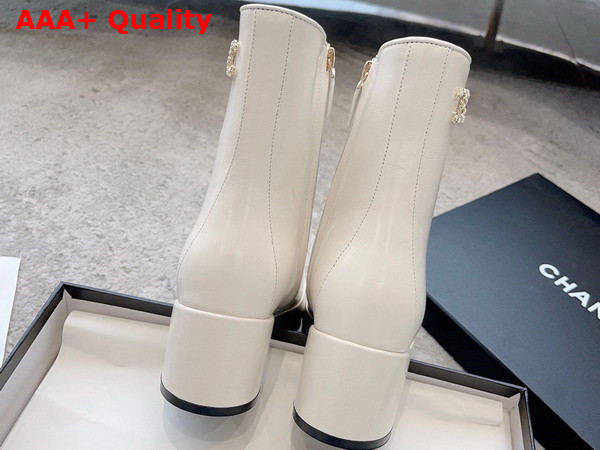 Chanel Short Boot in White and Black Calfskin Replica