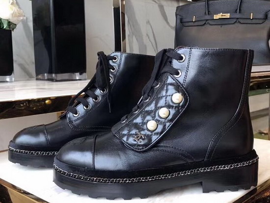 Chanel Short Boots Black Calfskin G33188