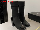 Chanel Short Boots Knit and Patent Calfskin Black G40134 Replica