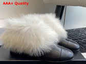 Chanel Short Boots Lambskin and Shearling Lambskin Black and White G45177 Replica