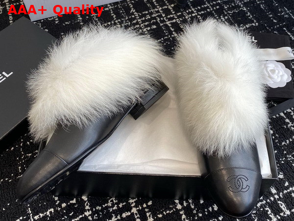 Chanel Short Boots Lambskin and Shearling Lambskin Black and White G45177 Replica