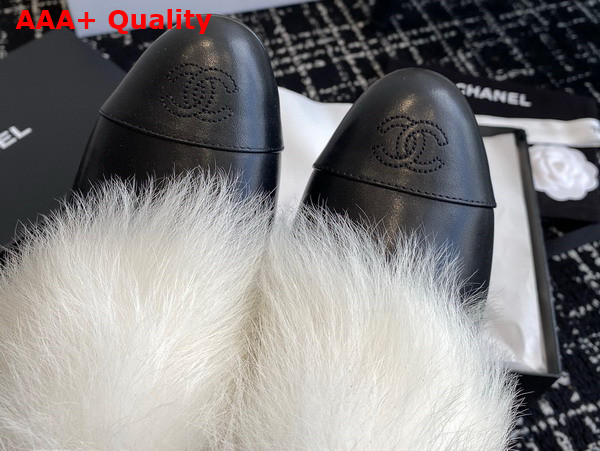 Chanel Short Boots Lambskin and Shearling Lambskin Black and White G45177 Replica