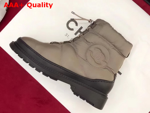 Chanel Short Boots Nylon Beige For Sale