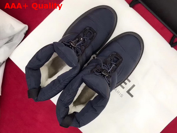 Chanel Short Boots Nylon Navy Blue For Sale