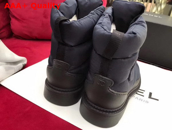 Chanel Short Boots Nylon Navy Blue For Sale