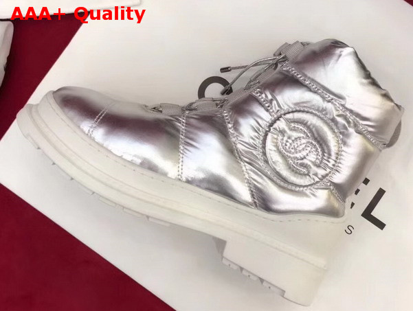 Chanel Short Boots Nylon Silver For Sale