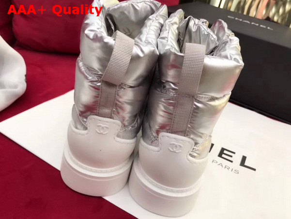 Chanel Short Boots Nylon Silver For Sale