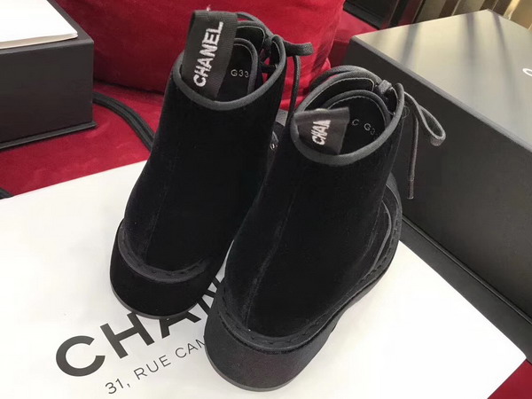 Chanel Short Boots Velvet Grosgrain Black For Sale