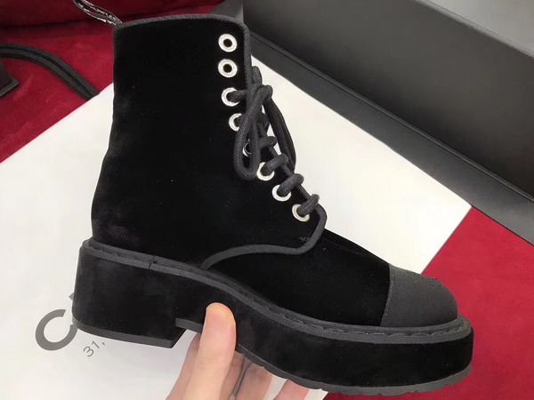 Chanel Short Boots Velvet Grosgrain Black For Sale