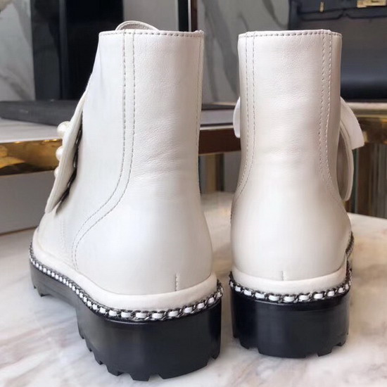 Chanel Short Boots White Calfskin G33188