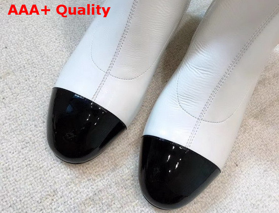 Chanel Short Boots in White Crumpled Calfskin Replica