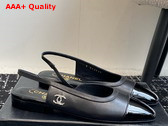 Chanel Slingbacks Black Lambskin And Patent Calfskin G46000 Replica