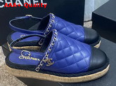 Chanel Slingbacks Blue and Black Lambskin Replica