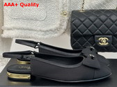 Chanel Slingbacks Fabric Lambskin and Grosgrain Black Ref G45689 Replica