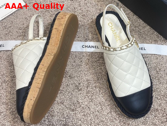 Chanel Slingbacks Ivory and Black Lambskin Replica