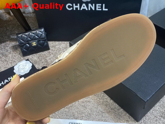 Chanel Slingbacks Ivory and Black Lambskin Replica