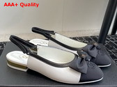 Chanel Slingbacks Lambskin and Grosgrain White and Black Ref G45689 Replica