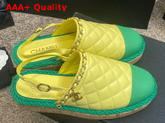 Chanel Slingbacks Yellow and Green Lambskin Replica