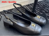 Chanel Slingbacks in Black Calfskin G45768 Replica