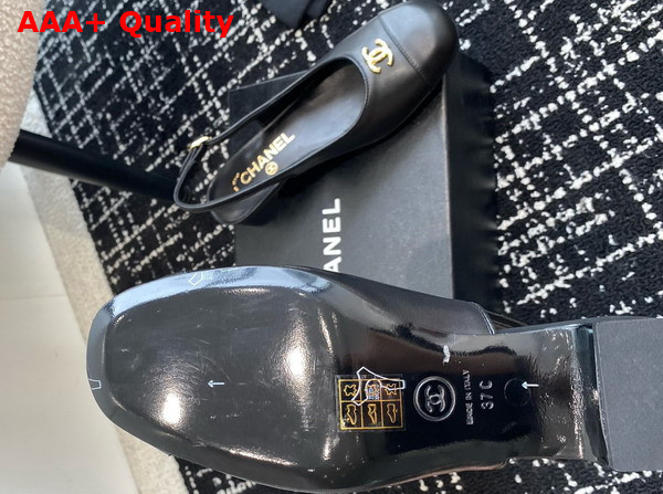 Chanel Slingbacks in Black Calfskin G45768 Replica