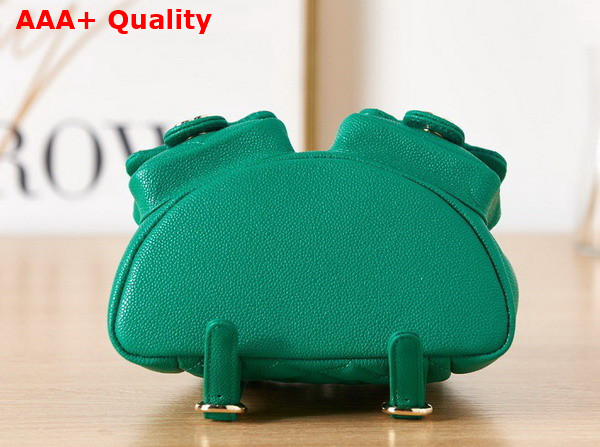 Chanel Small Backpack Green Grained Shiny Calfskin Gold Tone Metal AS3787 Replica