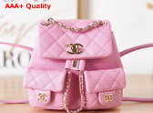 Chanel Small Backpack Lilac Grained Shiny Calfskin Gold Tone Metal AS3787 Replica