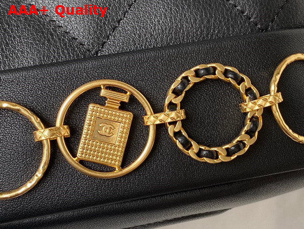 Chanel Small Backpack in Black Calfskin and Gold Tone Metal AS4275 Replica