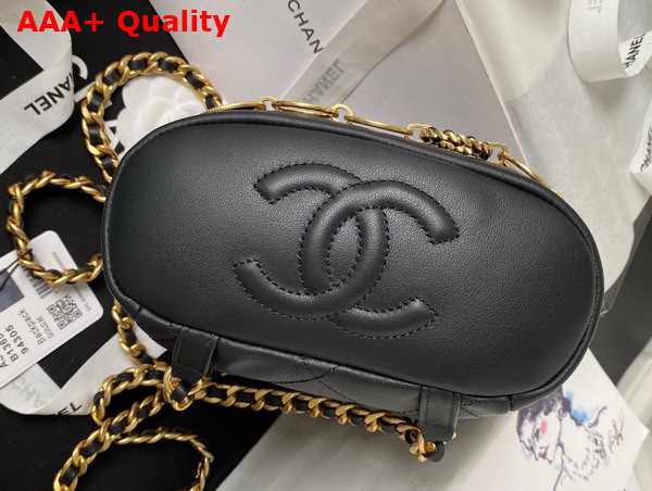 Chanel Small Backpack in Black Calfskin and Gold Tone Metal AS4275 Replica