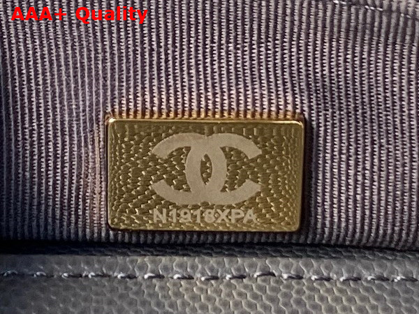 Chanel Small Backpack in Grey Grained Shiny Calfskin Gold Tone Metal AS4399 Replica