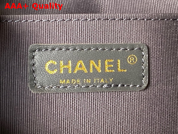 Chanel Small Backpack in Grey Grained Shiny Calfskin Gold Tone Metal AS4399 Replica