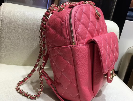 Chanel Small Backpack in Pink Grained Calfskin AS0004