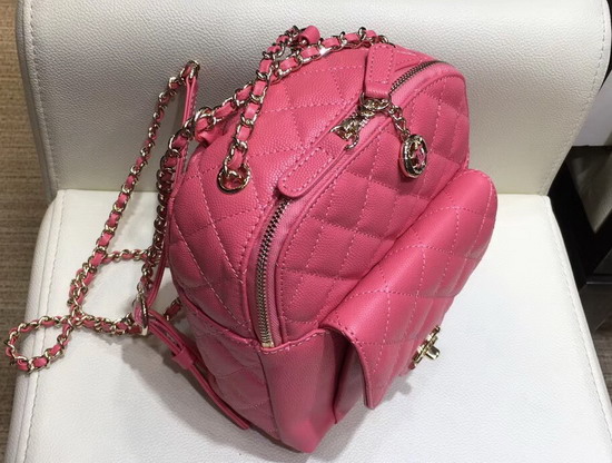 Chanel Small Backpack in Pink Grained Calfskin AS0004