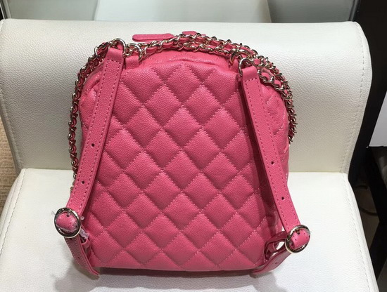 Chanel Small Backpack in Pink Grained Calfskin AS0004